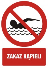 Znak BHP - Zakaz kąpieli