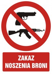Znak BHP - Zakaz noszenia broni
