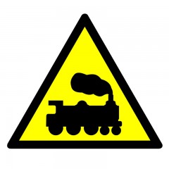 Warnung vor Rampe oder Bahnübergang