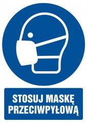 Znak BHP - Stosuj maskę przeciwpyłową