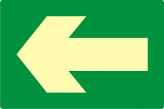 The direction of the escape route
