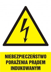 Znak elektryczny - Niebezpieczeństwo porażenia prądem indukowanym
