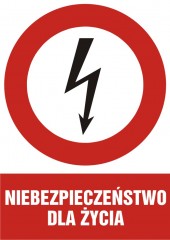 Znak elektryczny - Niebezpieczeństwo dla życia