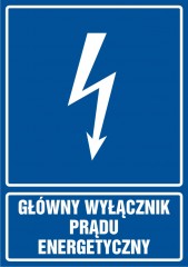 Znak elektryczny - Główny wyłącznik energetyczny prądu