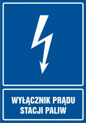 Znak elektryczny - Wyłącznik prądu stacji paliw