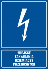 Znak elektryczny - Miejsce zakładania uziemiaczy przenośnych