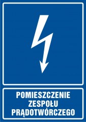 Znak elektryczny - Pomieszczenie zespołu prądotwórczego