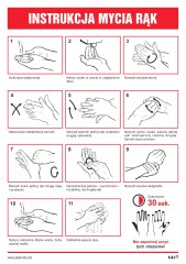 Ilustrowana instrukcja mycia rąk- skrócona