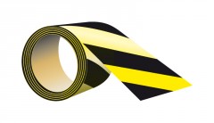 self-adhesive tape to the floor, length 33 m x width 10 cm black - yellow