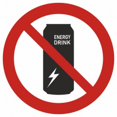 Znak - Zakaz sprzedaży napojów energetycznych osobom do lat 18