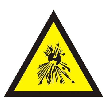 Znak bezpieczeństwa - Ostrzeżenie przed substancjami wybuchowymi