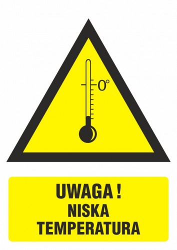 Znak bezpieczeństwa - Ostrzeżenie przed niskimi temperaturami