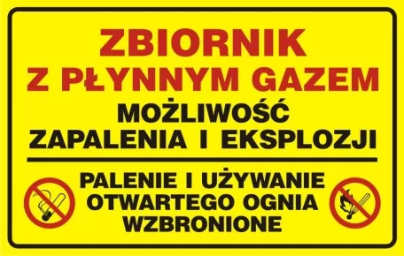 Знак безпеки - Балон зі скрапленим газом - можливість займання та вибуху