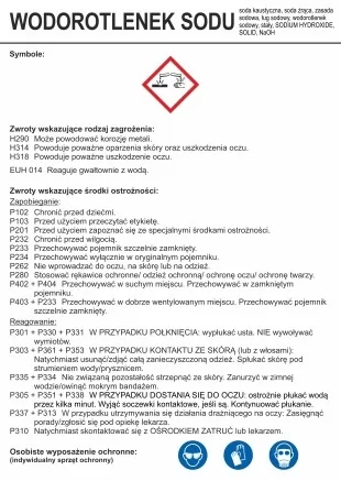 Знак безпеки - Гідроксид натрію