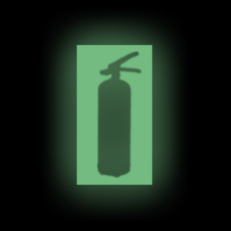 Znak przeciwpożarowy - Fotoluminescencyjna plansza naścienna oświetlająca gaśnicę