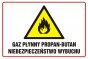 Znak - Gaz płynny propan - butan niebezpieczeństwo wybuchu