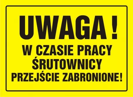 Будівельний знак - Увага: Прохід заборонено під час проведення робіт дробеструйного апарату
