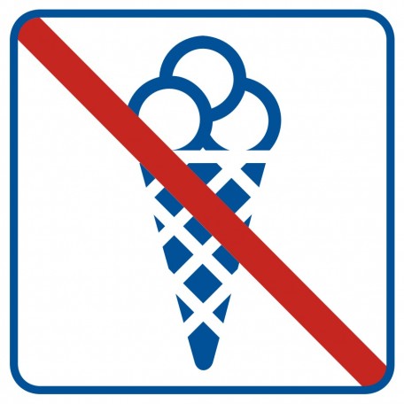 Znak - Zakaz wchodzenia z lodami