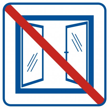 Znak - Nie otwierać obiekt klimatyzowany