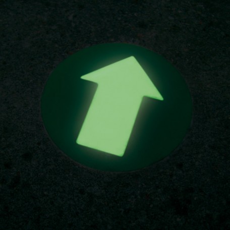 Direction of the escape route - floor sign - recessed into the floor