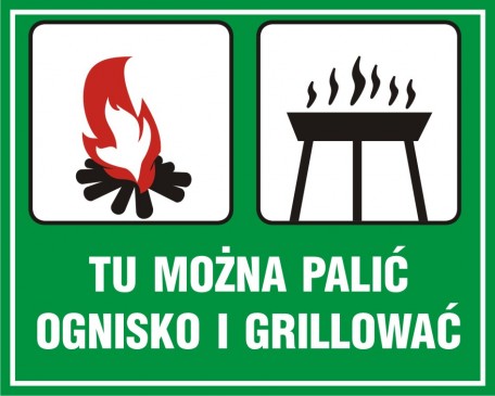 Znak - Tu można palić ognisko i grillować