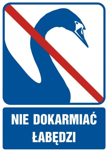 Знак - Не кормити лебедів