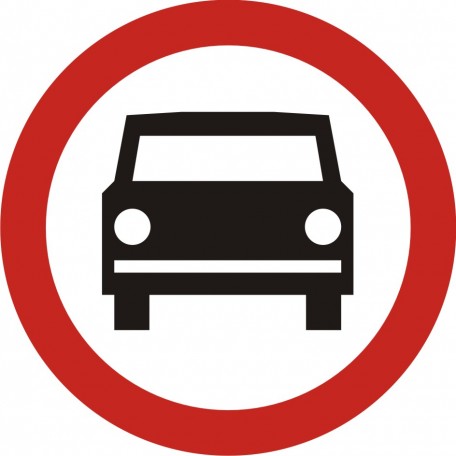 Verbot für Kraftfahrzeuge (Kfz) (außer Krafträder ohne Beiwagen)