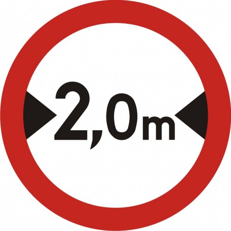 Verbot für Fahrzeuge über ... Meter Breite