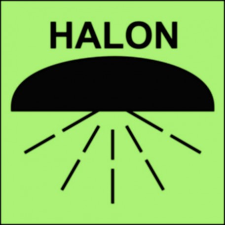 Znak morski - Rejon chroniony przez instalację halonu 1301