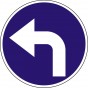 Nakaz jazdy w lewo za znakiem