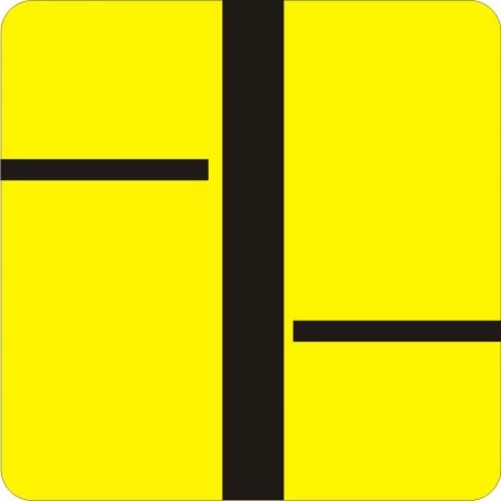 Plate indicating arrangment of roads without rights-of-way ( put on the road with right-of-way)