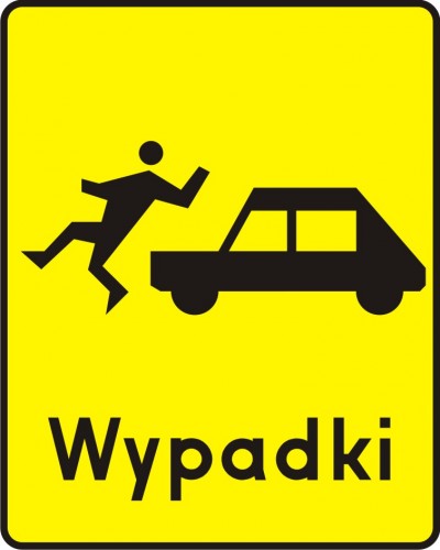 Das Schild weist auf Stellen hin, wo Fußgänger oft angefahren werden