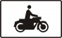 Das Schild weist auf Motorräder hin