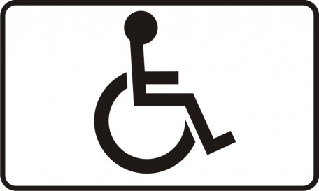 Tabliczka informująca o miejscu przeznaczonym dla pojazdu samochodowego uprawnionej osoby niepełnosprawnej o obniżonej sprawności ruchowej