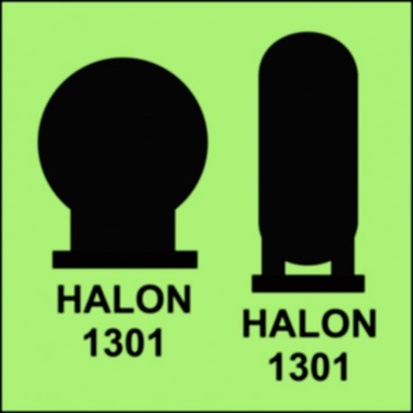 Znak morski - Butle halonu 1301 umieszczone w rejonie chronionym