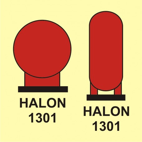 Halon 1301-Flaschen, im geschützten Raum angeordnet
