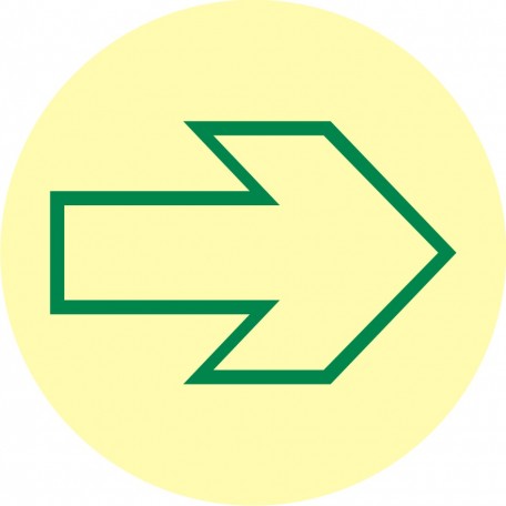 Evacuation disc (arrow)