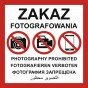 Tablica dla wojska - Zakaz fotografowania