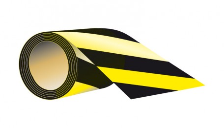Taśma samoprzylepna dł 7,5 cm x 58 mb - czarno-żółta