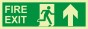 Fire exit, running man; arrow up