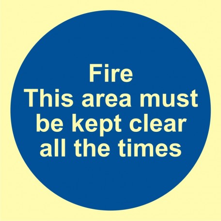 Fire. This area must be kept clear at all times