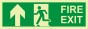 Arrow up, fire exit, running man