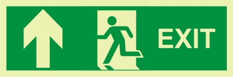 Arrow up; running man; exit