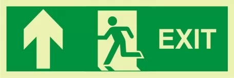 Pfeil nach oben; Mensch läuft; Ausgang