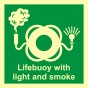 Lifebuoy with light and smoke