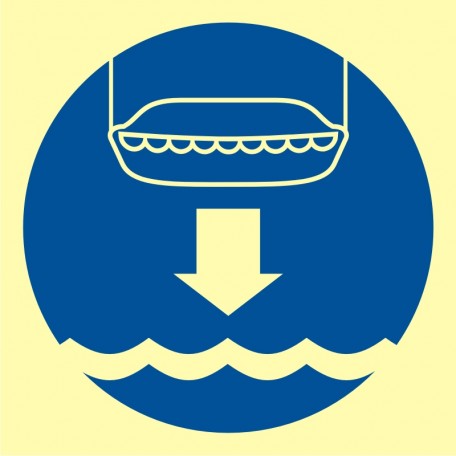 Znak morski - Opuścić na wodę łódź ratunkową