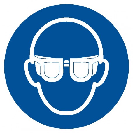 Znak BHP - Nakaz stosowania ochrony oczu