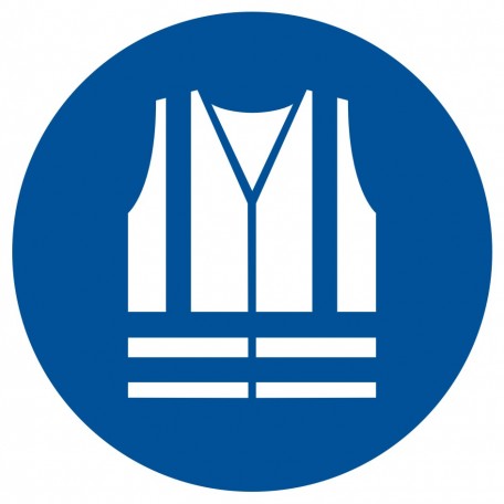 Znak BHP - Nakaz stosowania kamizelki odblaskowej