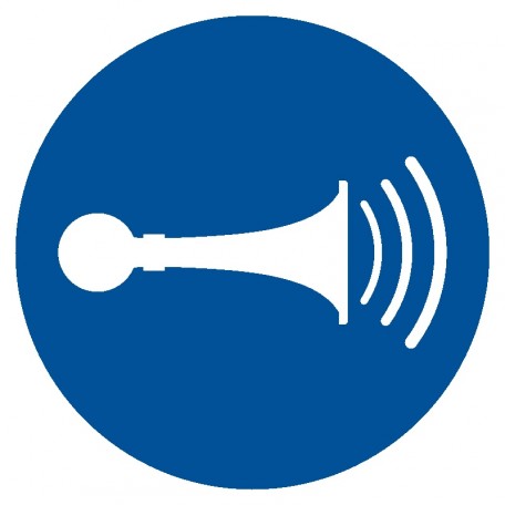 Znak BHP - Nakaz używania sygnału dźwiękowego
