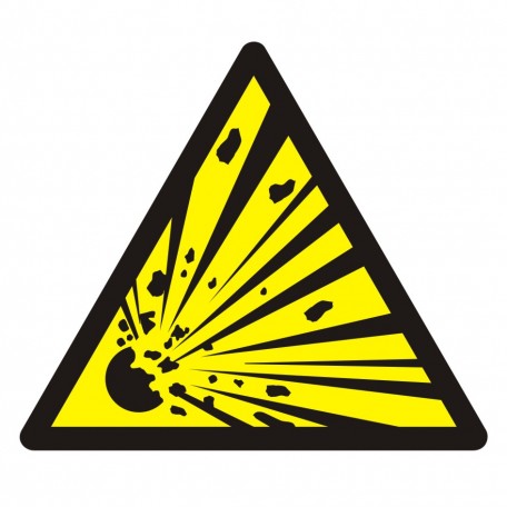 Znak BHP - Ostrzeżenie- materiał wybuchowy